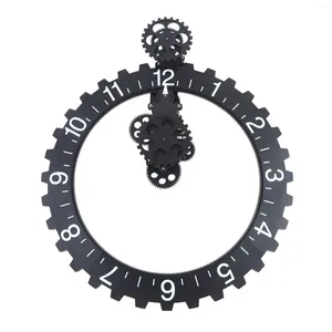 Orologi da parete Orologio con ingranaggi in movimento Appeso Rotary Home Decor CREATIVO Numero grande