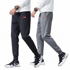 Spring Autumn Casual Pants Mężczyzną Knitte spodnie dresowe Duże proste spodnie Fi Brand Joggers Tracksuit Pantal Homme N2SC#