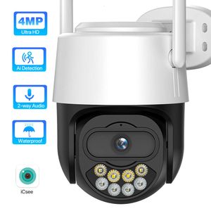 Wifi IPカメラ屋外4MP HD PTZ IPカメラミニスピードドームセキュリティホームサーベイランス1080Pワイヤレス2ウェイオーディオICSEE