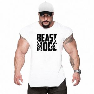 fitn klädkroppsbyggande skjorta män topp för fit ärm tröjor gym t-shirts beast mode man mäns väst stränger w0dk#