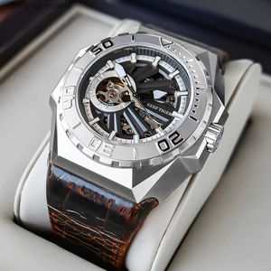 Wristwatches Reef Tiger/RT Mens Sports Skeleton Steel Automatic Mechanical Military Leather Str Reno Masculino RGA6903-SC24410