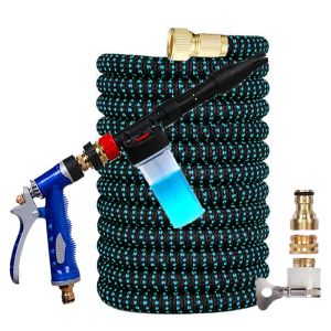 Reels 3 Times Expansion Garden Hose High Pressure Car Wash Flexible Hoses Pipe With Water Gun Set Watering Irrigation Gardentools