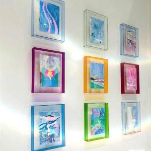 Frame Hochwertiger Acryl-Fotorahmen für Malerei, Studio, Schlafzimmer, Wanddekoration, DIY, transparentes Poster, bunter Bilderrahmen