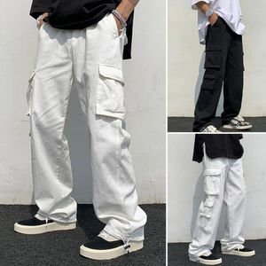 Men's Pants Summer Cargo Loose Pattern Breathable Soft Fabric Elastic Waist Men Great Stitching