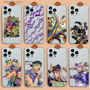 Mobiltelefonfodral Anime Jojos Bizarres Adventures Telefonfodral för iPhone 15 14 13 12 11 XS Pro Max X XR 6 7 8 Plus Soft Silicone Transparent Capay240325