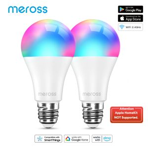 Kontrolle Meross WiFi Smart Glühbirne LED LAMP E27/E26 Basis Indoor -Beleuchtung Fernbedienung Unterstützung Alexa Google Assistant SmartThings