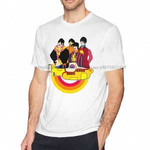 黄色の船The Beatle Band Mens Clothing Printed Cott TシャツストリートウェアトップスTEES for Men T2NJ＃