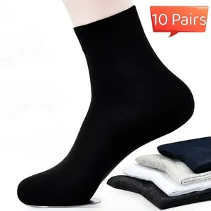 Men's Socks 10 Pairs Cotton Style Black Business Men Soft Breathable Summer Winter For Male Suit All Seasons