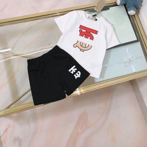 2 pezzi nuovi set di abbigliamento per bambini con stampa sul marchio estivo Baby boy outfit per bambini set di abbigliamento Shorts Shorts Set for Toddler Girls