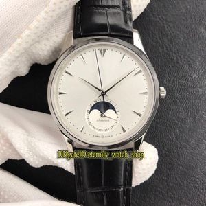 ZF Top Edition Master Ultra Thin Moon 1368420 White Dial Cal 925 1 Automatyczne męskie zegarek prawidłowy księżyc faza stalowa obudowa skórzana-stra248d