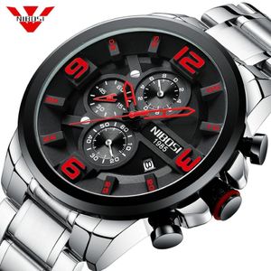 NIBOSI Men Watches Chronograph Mens Sport Watch Military Quartz Watch Men Creative Big Dial Clock Relogio Masculino Reloj Hombre268A