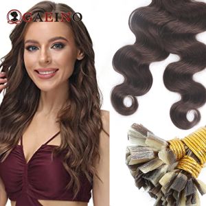 Extensions Body Wave V Tip Hårförlängningar Human Hår Brun Höjdpunkt Blond Pre Bonded Keratin Real Hair Extensions V Tips 1G/PC 1226inch