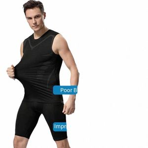 iic Sha Vest Body Shaper Vest Compri Tank Top Men Slimming Tummy Vest Skin-friendly Tummy Ctrl Sleevel Camisas T3Vc #