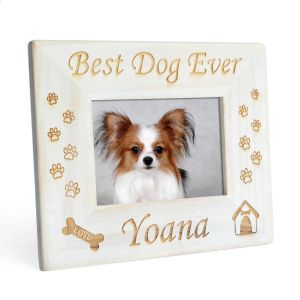 Moldura personalizada para foto de cachorro, presente memorial vintage personalizado, melhor moldura gravada para perda de animais de estimação