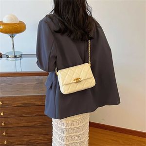 28% OFF Designer bag 2024 Handbags High quality fashionable womens trendy chain grid versatile one shoulder casual niche crossbody small square