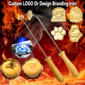 Craft Custom Logo Branding Iron Heat Stämpel Personlig varm mässing för bagerikaka Bread Burger Wood Diy Gift Electric Stamping Mold