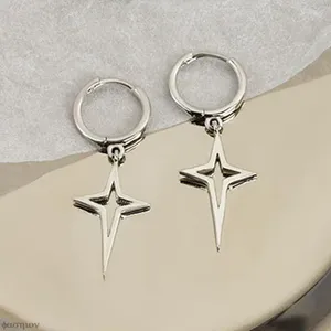 Hoop Earrings Simple Small Smooth Tiny Huggies With Hollow Cross Star Pendants Female Dangle Earring Cute Piercing Gifts