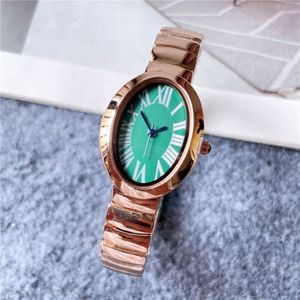 Fashion Brand Watches Women Lady Girl Oval Arabic Numerals Style Steel Metal Band Beautiful Wrist Watch C62278K