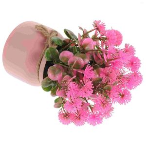 Fiori decorativi Dente di leone Piccolo bonsai Pianta finta Ornamento di plastica Artificiale in piante in vaso Simulazione interna Ufficio di fiori in vaso