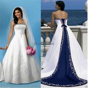 Viola romano con abiti da sposa gotici bianchi 2024 Abito da sposa sexy con ricamo senza spalline Elegante abito da sposa con perline in raso Vintage Boho vestidos de novia boda