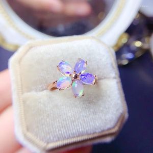 Clusterringe natürliche Edelstein Damen 925 Silber Opal Ring Luxus Schmuck kostenlose Lieferboutique