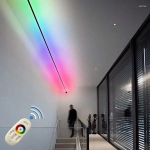 Wall Lamp Modern RGB Colorful Minimalist Black White Skyline Linear LED Bar Strips Sconce Light For Living Background Decor