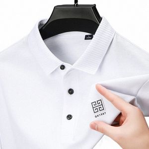 Polo da uomo di marca di lusso di design Primavera Autunno 100% cotone risvolto ricamato manica lunga coreana Fi T-shirt casual slim j4nm #