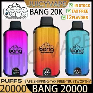 Original Bang 20000 puffs Disposable E Cigarettes Mesh Coil 23ml Pod Battery Rechargeable Electronic Cigs Puff 20K 0% 2% 3% 5% Vape Pen Kit Customizable 12k 9k 7k 15k