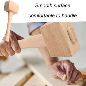 Hammer Beech Solid Wood Mallet Hand Tool DIY Leather Craft Wooden Hammer Durable Portable Mallet Professional Wood Hammer Malle