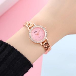 Edição coreana feminina moderna e elegante estilo Instagram pulseira com mostrador pequeno e relógio de rosto de diamante fino