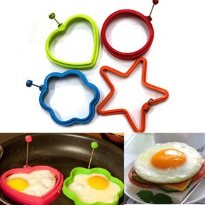 1pc 실리콘 튀김 계란 팬케이크 반지 오믈렛 튀김 계란 둥근 하트 모양의 계란 곰팡이 요리를위한 튀김 도구 OK