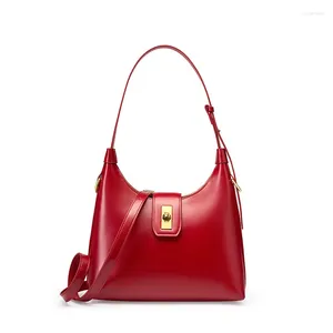 Sacos de noite vinho vermelho ombro hobo saco para mulheres com genuíno couro de vaca designer de luxo senhoras bolsas bolsa