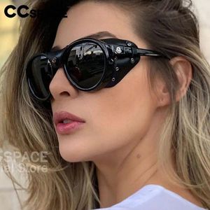 Óculos de sol 46311 Steam Punk Oval Windproof Goggle Mulheres Moda Shades Vintage Homens Rebite Proteção Óculos UV400