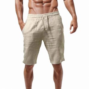 2024 New Men'S Cott Linen Shorts Pants Male Summer Breathable Solid Color Linen Short Trousers Fitn Streetwear S-3xl U34S#