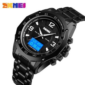 Skmei Fashion Sport Watch Men digitala armbandsur med dubbla skärmar Vattentäta Luminous Silver Black Colors Relogio Masculino 1504277B