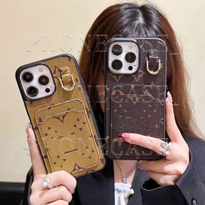 Piękny iPhone Phone Apise 15 14 Pro Max Luksusowy luksusowa karta skórzana Torebka Hi jakość 18 17 16 15pro 14pro 13pro 13 12 Case z logo pudełkiem Pakowanie Dziewczyny AMJ