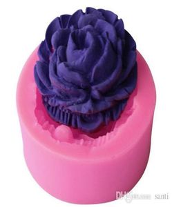 Molde de chocolate rosa 3d para jantar, ferramentas de decoração de bolo fondant, sabonete de silicone, molde de bolo de silicone xb11452389