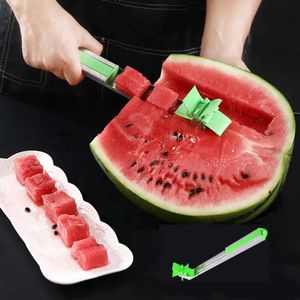 Slicer kuber rostfritt skärare vattenmelon nytt stål rotera väderkvarn melon ballers sallad frukt skivverktyg kök leveranser