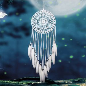 Burners Dream Catcher Home Decor White Feather Dreamcatcher Wind Chimes Indian Style Religious Mascot Car Wall Decoration Dreamcatcher