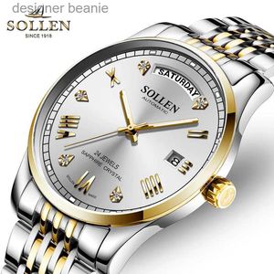 腕時計新しいスイスラグジュアリーブランドSollen Jan Miyota Automical Mens Sphire Waterproof Ultra-Thin Watch SL9016C24325