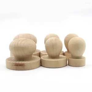 Storage Bottles 9 Pcs Cabinet Pull Stamp Handle Child Kitchen Cabinets Wood DIY Bamboo Wooden Stamps
