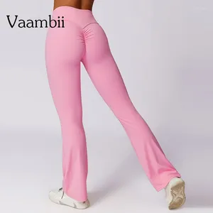 Active Pants Wid Leg Super Stretchy Gym Sport Legging Flare High midje Fitness Workout Tights Running Women Push Up Yoga