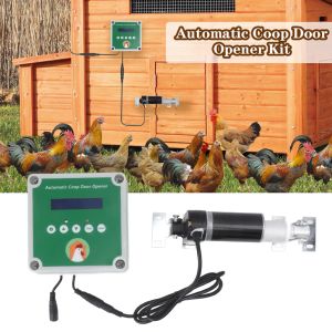 Acessórios para porta automática de galinheiro, atuadores temporizadores, kit elétrico de motor de porta de casa de aves com sensor de luz com controle remoto