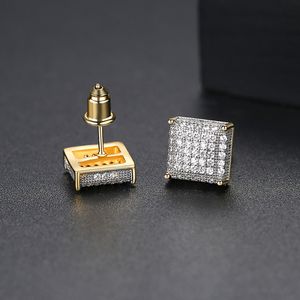 Punk-Stil Ohrstecker Europäische und amerikanische Mikro-Intarsien-Zirkon-Quadrat-Mode-Frauen-Ohrringe High-End-Ohrringe Hochzeitsfeier-Schmuck Valentinstag-Geschenke spc