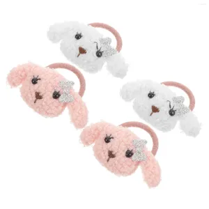 Vestuário para cães 4 PCS Pet Hair Tie Filhote de Cachorro Laços para Cães Corda Hairbands Tecido Party Headdress Bebés Meninas