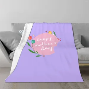 Cobertores Flores Coloridas Feliz Dia das Mães Flanela Lance Cobertor Casa Férias Sofá Cama Único Lado Impresso 80x60 Polegada Viagem Portátil