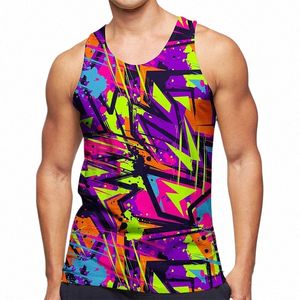 fantasy Abstract Graffiti Figure Tank Tops 3D Printed Man/ Women Casual Fi Campaign Vest Summer Oversized Gym Clothing Men C9nV#