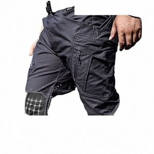 Męskie spodnie towarowe Multi Pocket Taktycal Men Pants Casual Military Army Bojowni Spodnie Wodoodporne spodnie turystyczne plus rozmiar 6xl L2FO#