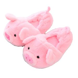 Slippers Millffy large size plush comfort code couple Pack heel pink pig slippers ins style cute pig cotton slippers couple home shoes