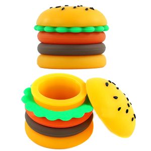Kavanozlar 30pcs hamburger şekli kavanozlar 5ml silikon kavanoz kabı şişe krem ​​saklama kutusu makyaj kasası kozmetik sigara aksesuarları